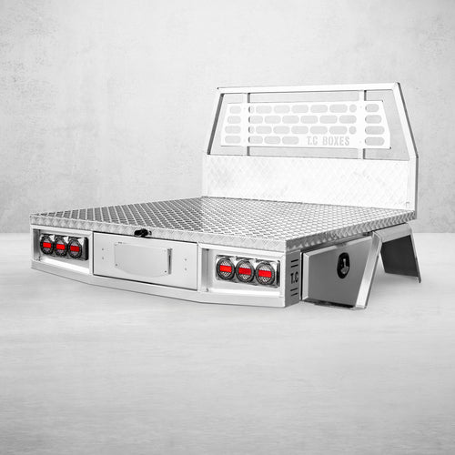 ALUMINIUM TRAY 1650MM W/HEADBOARD - ALLOY